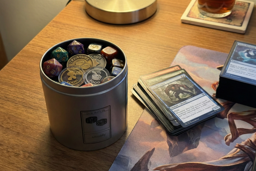 [64061] Silver Cylinder Tin (Hobby Lobby) | Dice Don't Lie